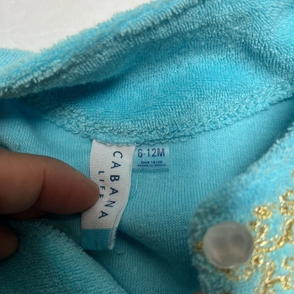 Cabana Life Girls' Blue Hidden Cove Cover Up size 6-12 months